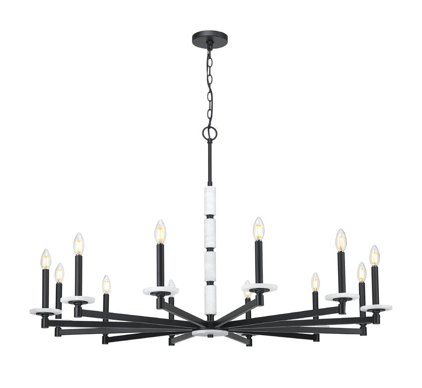 Z-Lite Kaden Chandelier 12-Light Matte Black | Lighting House Orillia