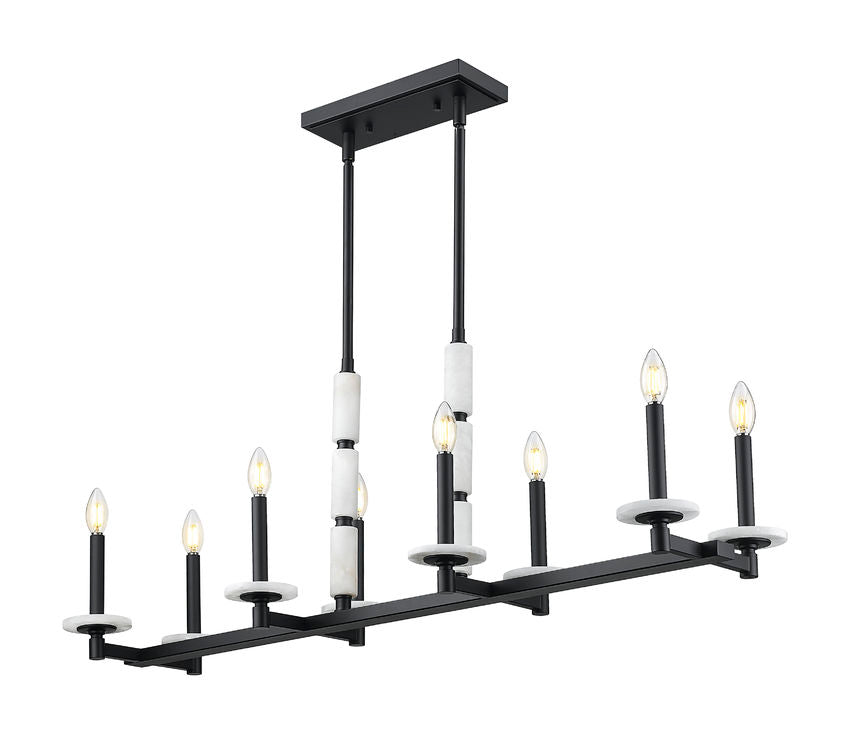 Z-Lite Kaden Linear Chandelier 8-Light Matte Black | Lighting House Orillia