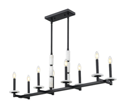 Z-Lite Kaden Linear Chandelier 8-Light Matte Black | Lighting House Orillia
