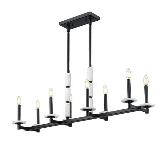 Z-Lite Kaden Linear Chandelier 8-Light Matte Black | Lighting House Orillia