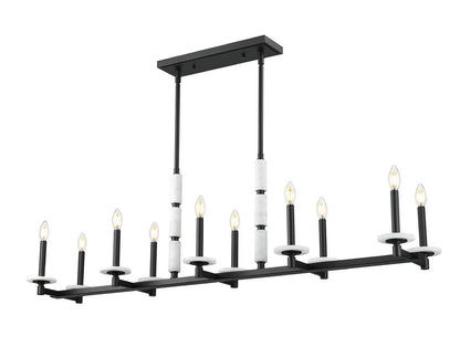 Z-Lite Kaden Linear Chandelier 10-Light Matte Black | Lighting House Orillia