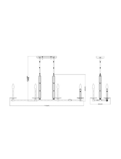 Z-Lite Kaden Linear Chandelier Dimensions | Lighting House Orillia