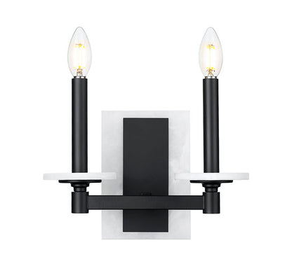 Z-Lite Kaden Wall Sconce 2-Light Matte Black | Lighting House Orillia