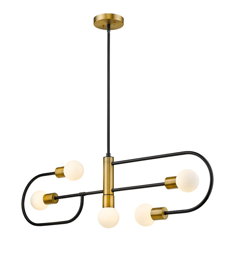 Z-Lite Neutra Linear Chandelier Matte Black Foundry Brass | Lighting House Orillia