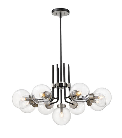Z-Lite Parsons Chandelier 9-Light Matte Black Brushed Nickel | Lighting House Orillia