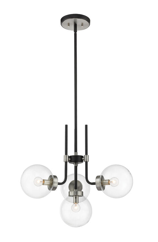 Z-Lite Parsons Chandelier 4-Light Matte Black Brushed Nickel | Lighting House Orillia