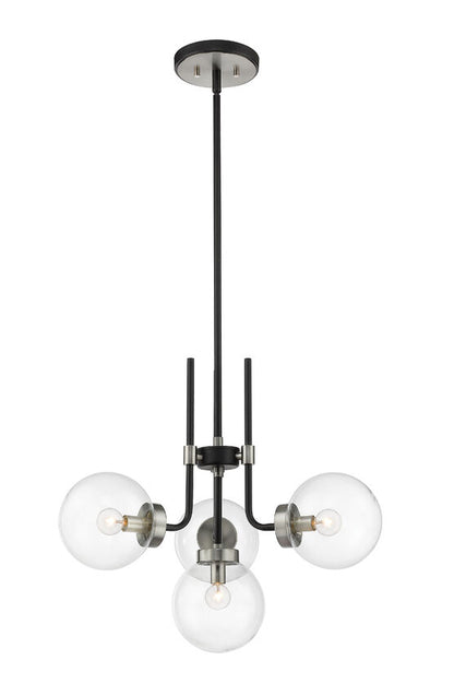 Z-Lite Parsons Chandelier 4-Light Matte Black Brushed Nickel | Lighting House Orillia