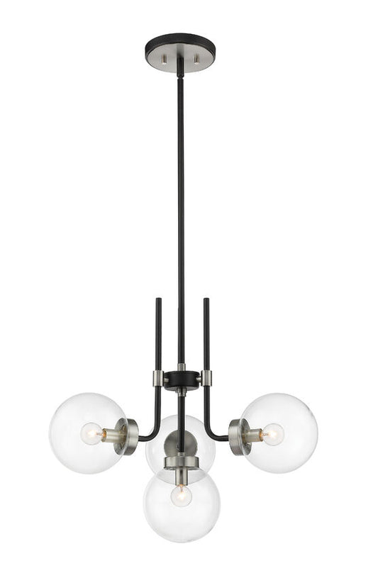 Z-Lite Parsons Chandelier 4-Light Matte Black Brushed Nickel | Lighting House Orillia