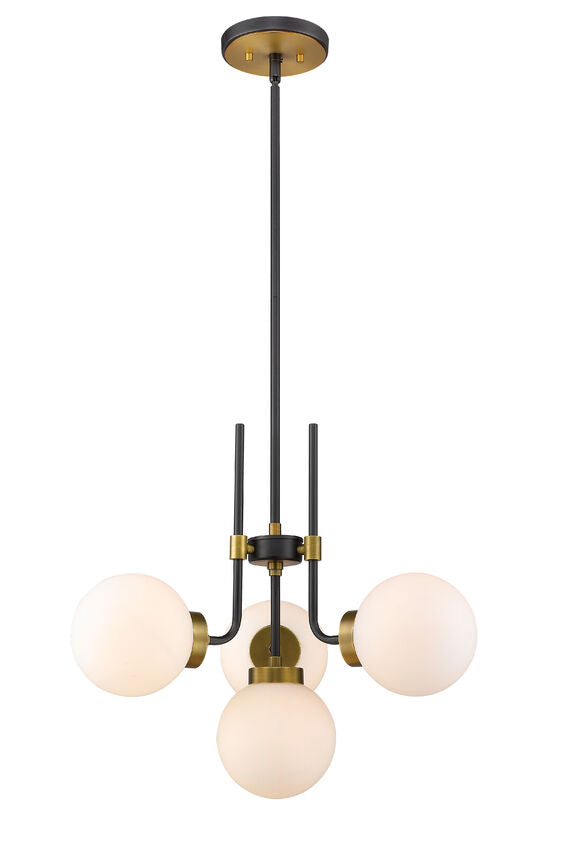 Z-Lite Parsons Chandelier, 4-Light, Matte Black and Olde Brass finish, Lighting House Orillia