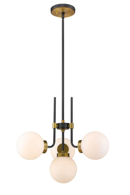 Z-Lite Parsons Chandelier, 4-Light, Matte Black and Olde Brass finish, Lighting House Orillia
