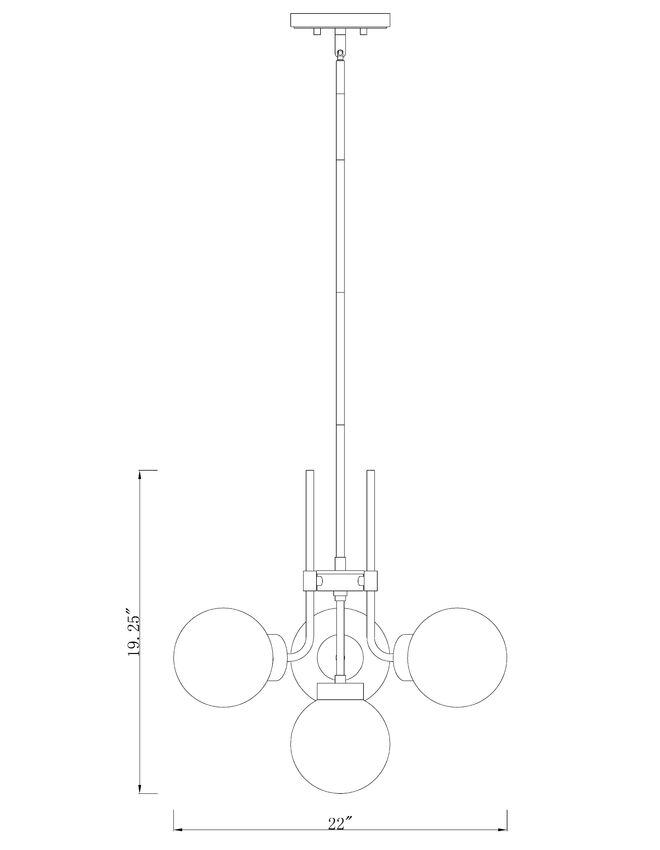 Z-Lite Parsons Chandelier, 4-Light, Matte Black and Olde Brass, dimensions, Lighting House Orillia