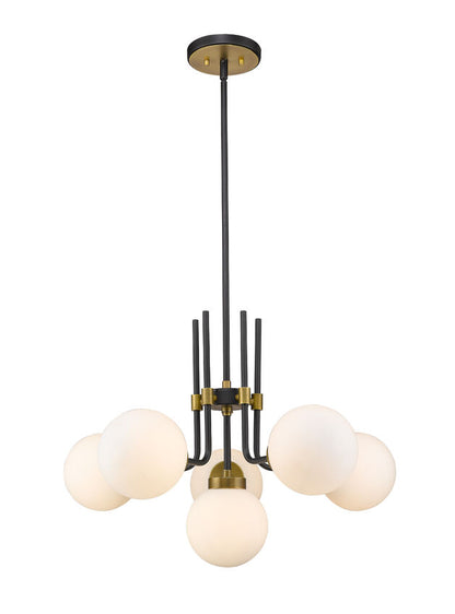 Z-Lite Parsons Chandelier, 6-Light, Matte Black and Olde Brass finish, Lighting House Orillia