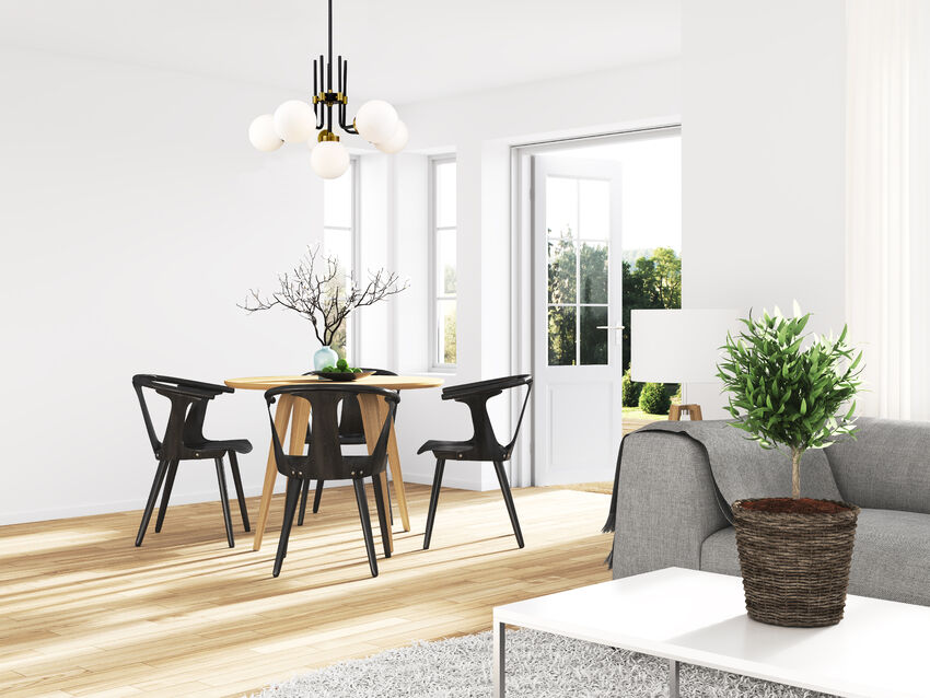 Z-Lite Parsons Chandelier, 6-Light, Matte Black and Olde Brass, foyer interior, Lighting House Orillia