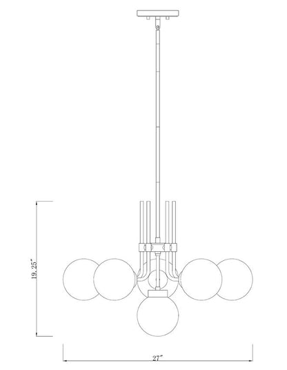 Z-Lite Parsons Chandelier, 6-Light, Matte Black and Olde Brass, dimensions, Lighting House Orillia