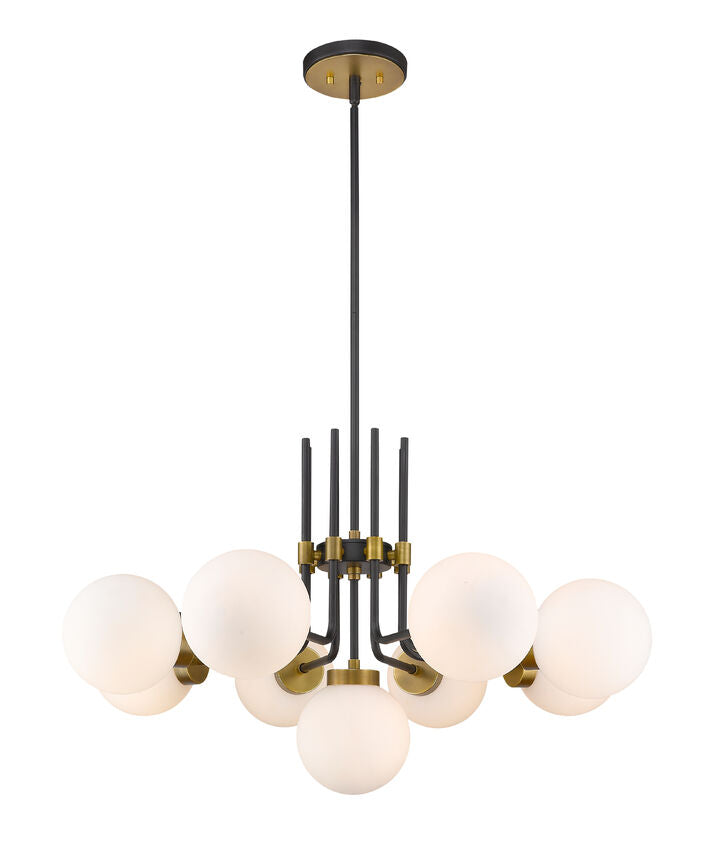Z-Lite Parsons Chandelier, 9-Light, Matte Black and Olde Brass finish, Lighting House Orillia