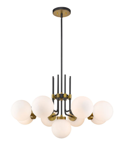 Z-Lite Parsons Chandelier, 9-Light, Matte Black and Olde Brass finish, Lighting House Orillia