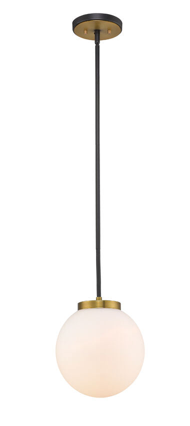 Z-Lite Parsons Pendant, 10 inch, Matte Black and Olde Brass finish, Lighting House Orillia