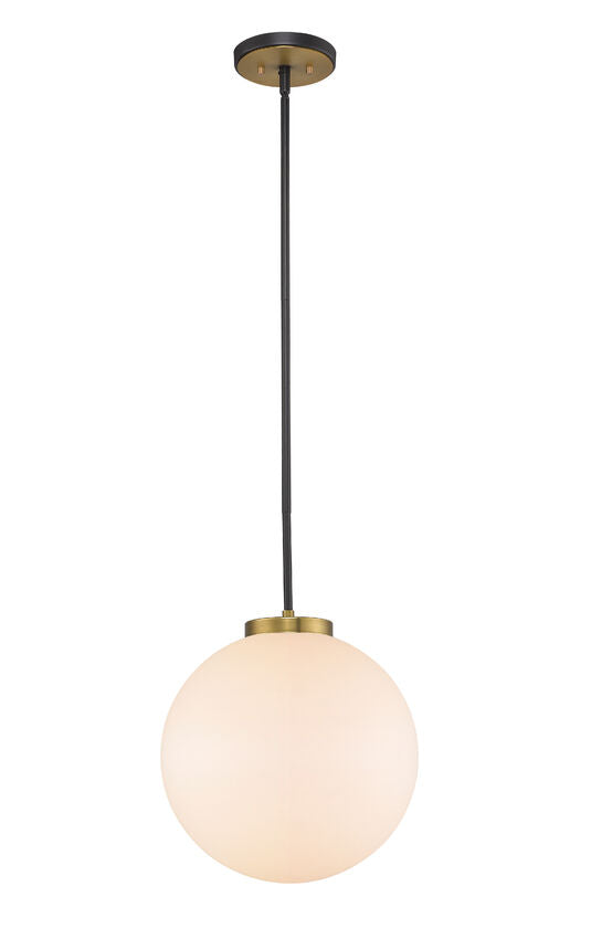Z-Lite Parsons Pendant, 14 inch, Matte Black and Olde Brass finish, Lighting House Orillia