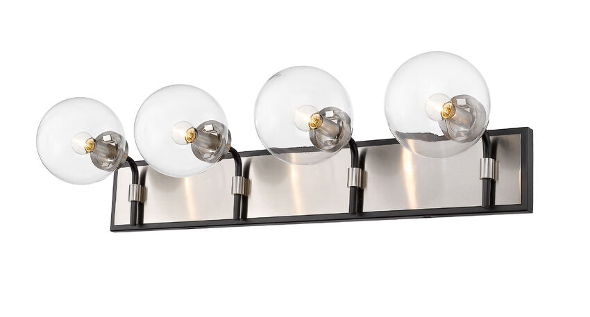 Z-Lite Parsons Vanity Light 4-Light Matte Black Brushed Nickel | Lighting House Orillia