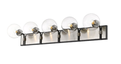Z-Lite Parsons Vanity Light 5-Light Matte Black Brushed Nickel | Lighting House Orillia