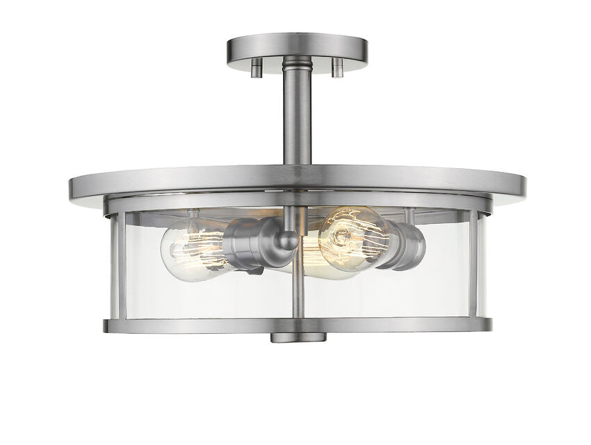 Z-Lite Savannah Semi-Flush Mount Brushed Nickel | Lighting House Orillia