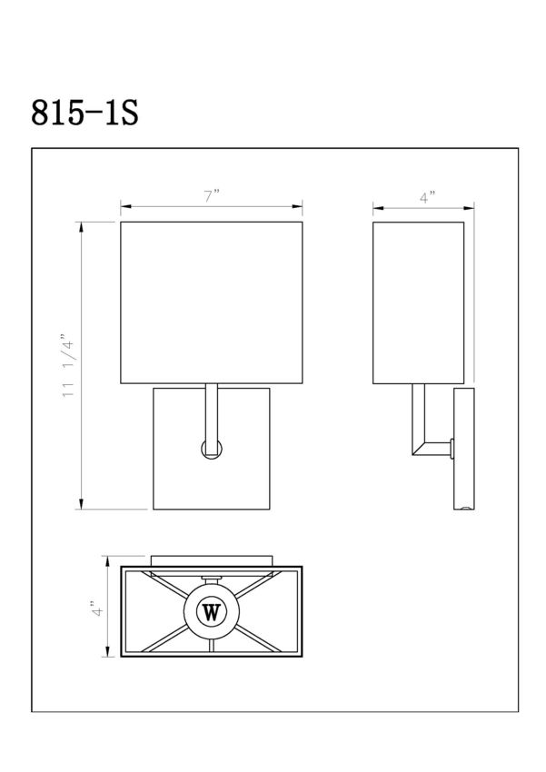 Z-Lite Saxon Wall Sconce Dimensions
