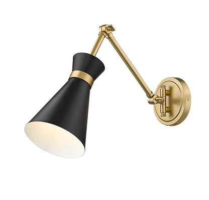 Z-Lite Soriano Articulating Wall Sconce Matte Black Modern Gold | Lighting House Orillia