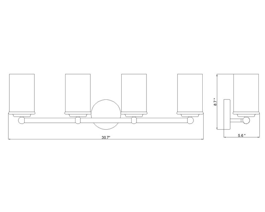 Z-Lite Thayer Vanity Light Dimensions 4-Light