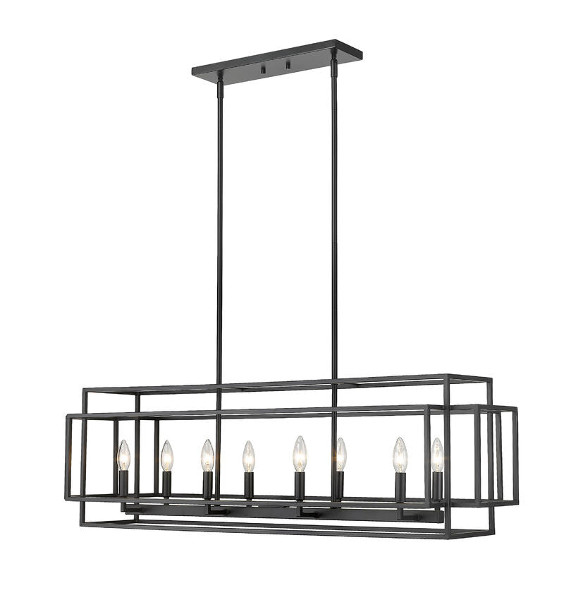 Z-Lite Titania Linear Chandelier 8-Light Matte Black | Lighting House Orillia