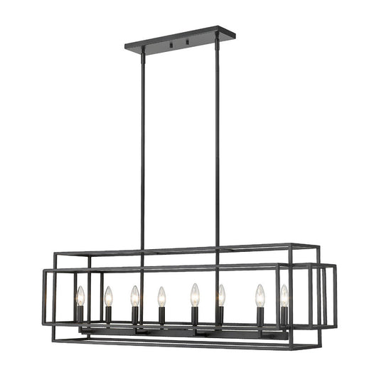 Z-Lite Titania Linear Chandelier 8-Light Matte Black | Lighting House Orillia