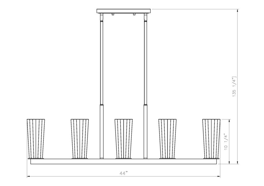 Z-Lite Titus Linear Chandelier Dimensions | Lighting House Orillia
