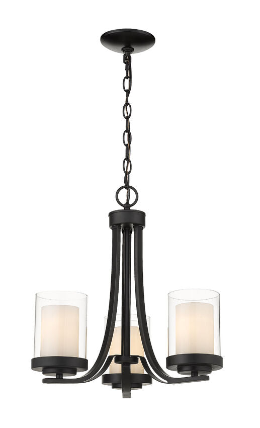 Z-Lite Willow Chandelier 3-Light Matte Black | Lighting House Orillia