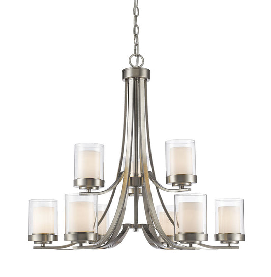 Z-Lite Willow Chandelier, Clear & Matte Opal Glass, View 1 | Lighting House Orillia