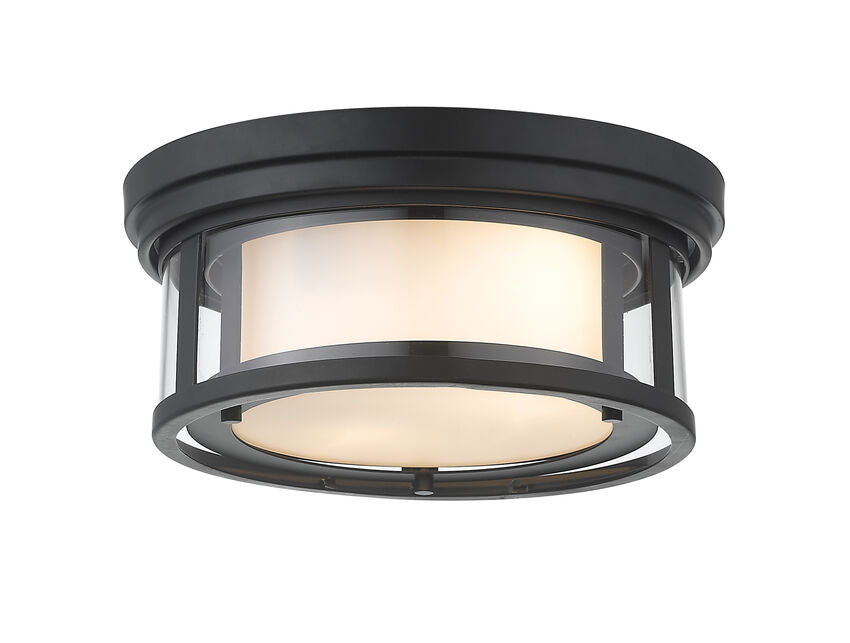 Z-Lite Willow Flush Mount 2-Light Matte Black | Lighting House Orillia