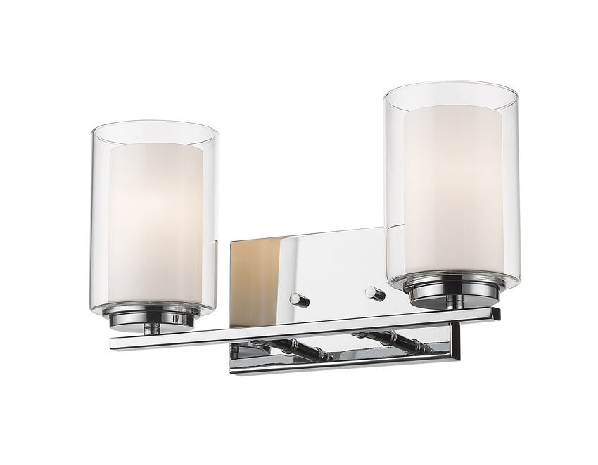 Z-Lite Willow Vanity Light, Clear & Matte Opal Glass, View 2 | Lighting House Orillia