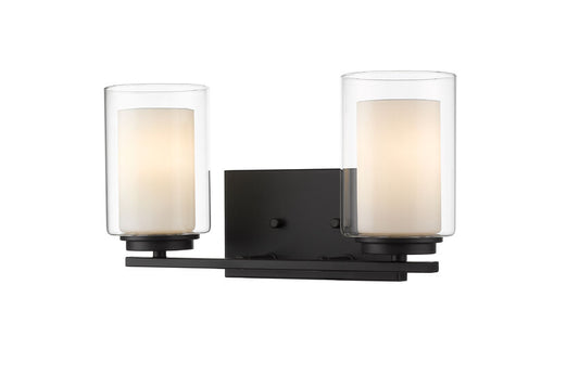 Z-Lite Willow Vanity 2-Light Matte Black | Lighting House Orillia