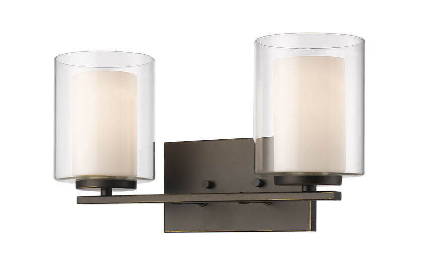 Z-Lite Willow Vanity Light, Clear & Matte Opal Glass, View 3 | Lighting House Orillia
