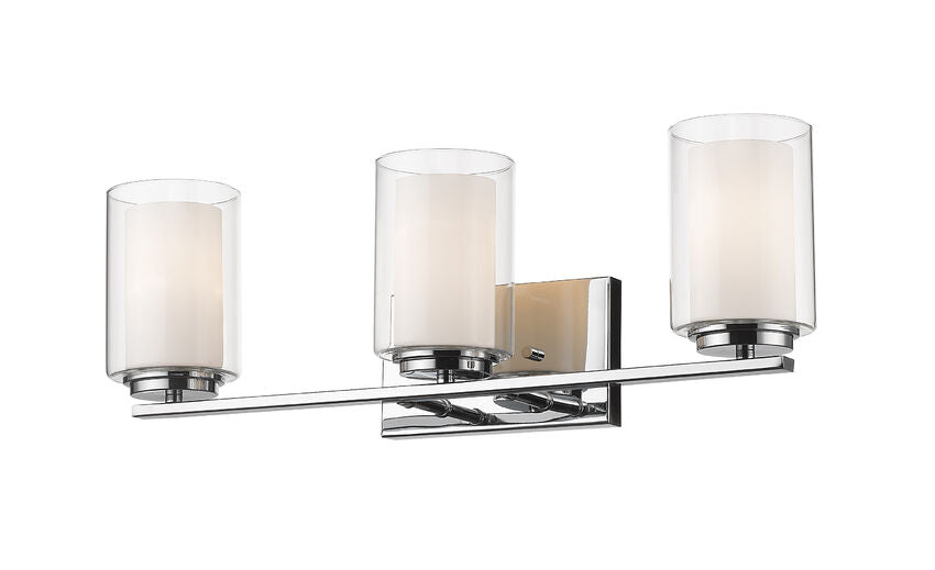Z-Lite Willow Vanity Light, Clear & Matte Opal Glass, View 4 | Lighting House Orillia