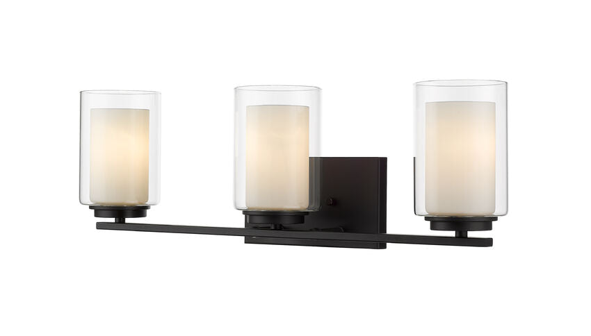 Z-Lite Willow Vanity Light, Clear & Matte Opal Glass, View 5 | Lighting House Orillia