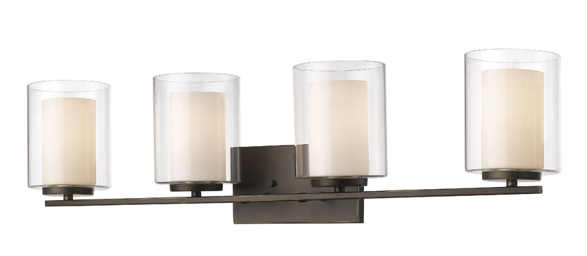 Z-Lite Willow Vanity Light, Clear & Matte Opal Glass, View 8 | Lighting House Orillia